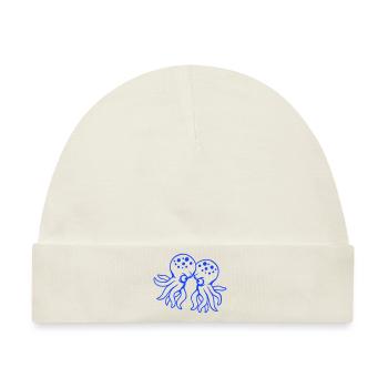 2 Oktopus Freunde Zwei kämpfende Feinde Rivalen - Baby Premium Organic Mütze - Naturweiß - Vorne