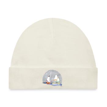 Segelboot - Baby Premium Organic Mütze - Naturweiß - Vorne
