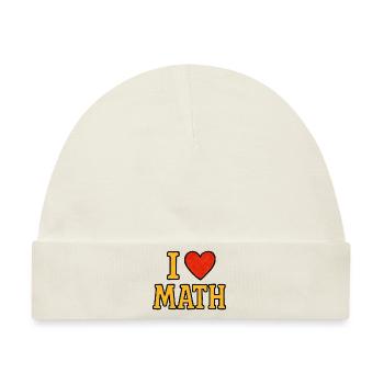 I ♥ Math – nerdig und stolz - Baby Premium Organic Mütze - Naturweiß - Vorne