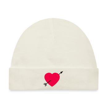 Heart round with arrow - Baby Premium Organic Mütze - Naturweiß - Vorne