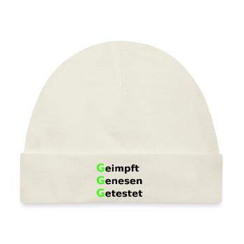 Geimpft Genesen Getestet Grün Schwarz - Baby Premium Organic Mütze - Naturweiß - Vorne