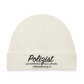 Polizist - Baby Premium Organic Mütze - Naturweiß - Vorne