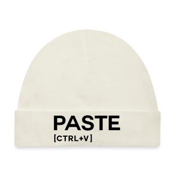 PASTE CTRL BLACK - Baby Premium Organic Mütze - Naturweiß - Vorne
