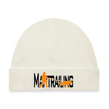 Mantrailing Orange/Schwarz - Baby Premium Organic Mütze - Naturweiß - Vorne