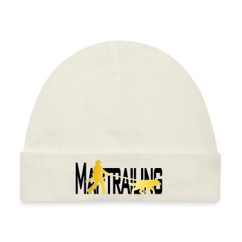 Mantrailing Gold/schwarz - Baby Premium Organic Mütze - Naturweiß - Vorne