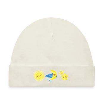 Sonne, Mond und Sterne - Baby Premium Organic Mütze - Naturweiß - Vorne