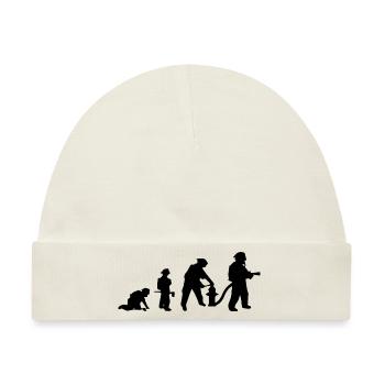 Evolution des Feuerwehrmanns - Baby Premium Organic Mütze - Naturweiß - Vorne