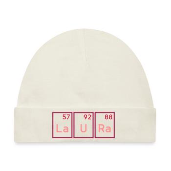 Laura (Lanthan, Uran, Radium) - Baby Premium Organic Mütze - Naturweiß - Vorne