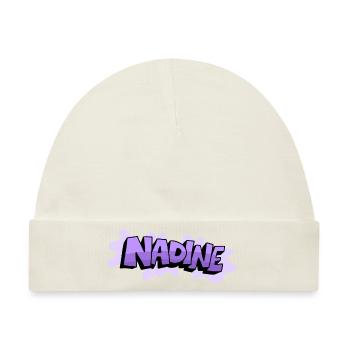 Grafitti Name Nadine - Baby Premium Organic Mütze - Naturweiß - Vorne
