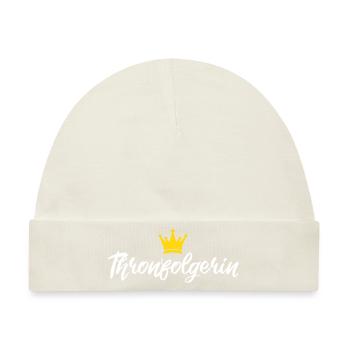Thronfolgerin Baby Geschenk zur Geburt Mädchen - Baby Premium Organic Mütze - Naturweiß - Vorne