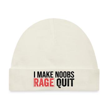 Ich mache Noobs Ragequit - Baby Premium Organic Mütze - Naturweiß - Vorne