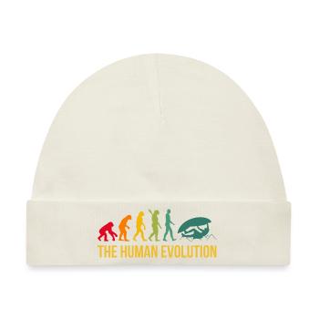 Evolution Graphic Climbing Climber Bouldering Boul - Baby Premium Organic Mütze - Naturweiß - Vorne