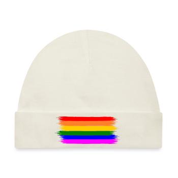 Regenbogen Regenbogenfahne - Baby Premium Organic Mütze - Naturweiß - Vorne