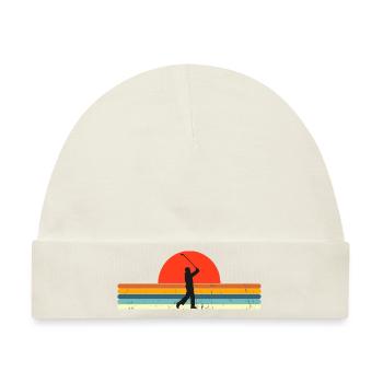 Retro Golf Grandpa Sunset Design - Baby Premium Organic Mütze - Naturweiß - Vorne