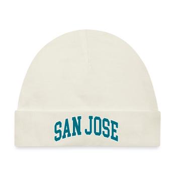 San Jose blue white - Baby Premium Organic Mütze - Naturweiß - Vorne