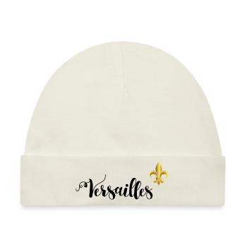 Versailles Schriftzug und Fleur-de-Lys - Baby Premium Organic Mütze - Naturweiß - Vorne
