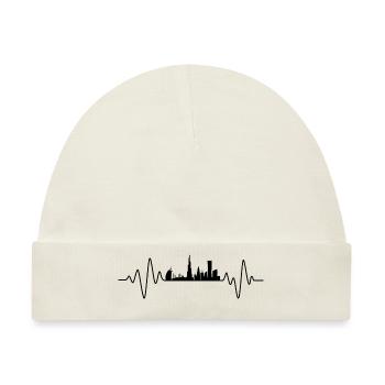 Dubai Herzschlag Skyline Dubai - Baby Premium Organic Mütze - Naturweiß - Vorne
