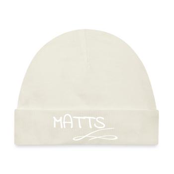 Matts als Vorname - Baby Premium Organic Mütze - Naturweiß - Vorne