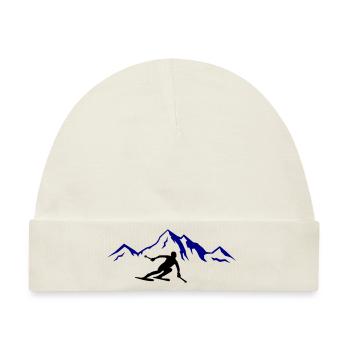 ski berge 02 - Baby Premium Organic Mütze - Naturweiß - Vorne