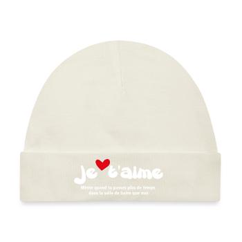 JE T'AIME T-Shirt - Lustige Zitate NEU 26 - Baby Premium Organic Mütze - Naturweiß - Vorne