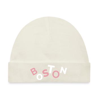 Lila Bostoner Souvenir - Baby Premium Organic Mütze - Naturweiß - Vorne