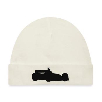 F1 Rennwagen-Silhouette - Baby Premium Organic Mütze - Naturweiß - Vorne