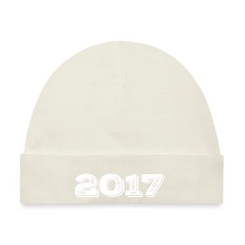 Geburtstagsgeschenk 2017 - 2017 - Baby Premium Organic Mütze - Naturweiß - Vorne
