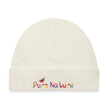 Pure Nature background with hand lettering and col - Baby Premium Organic Mütze - Naturweiß - Vorne