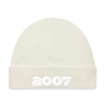 Geburtstagsgeschenk 2007 - 2007 - Baby Premium Organic Mütze - Naturweiß - Vorne
