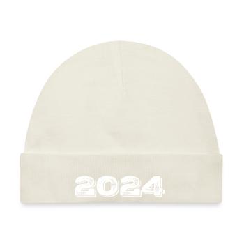 Geburtstagsgeschenk 2024 - 2024 - Baby Premium Organic Mütze - Naturweiß - Vorne