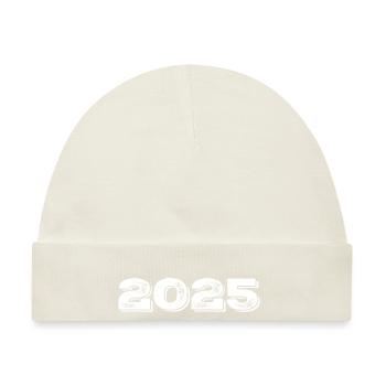Geburtstagsgeschenk 2025 - 2025 - Baby Premium Organic Mütze - Naturweiß - Vorne
