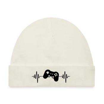 gamer controller puls - Baby Premium Organic Mütze - Naturweiß - Vorne