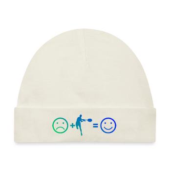 Damen Herren Tennisspielen Tennisspieler Tennis - Baby Premium Organic Mütze - Naturweiß - Vorne