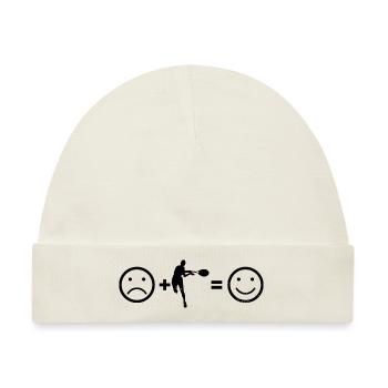 Herren Damen Tennisspielen Tennisspieler Tennis - Baby Premium Organic Mütze - Naturweiß - Vorne