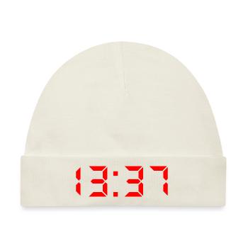 13:37 Leet Geschenk für Nerds und Geeks - Baby Premium Organic Mütze - Naturweiß - Vorne