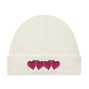 Symbol Hearts - Baby Premium Organic Mütze - Naturweiß - Vorne