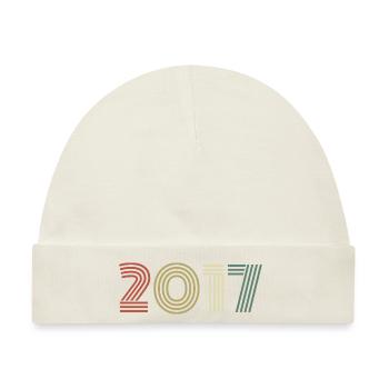 2017 Geburtstag Jahrgang 2017 Geschenk 2017 - Baby Premium Organic Mütze - Naturweiß - Vorne