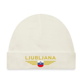Trendiges Ljubljana Design - Baby Premium Organic Mütze - Naturweiß - Vorne