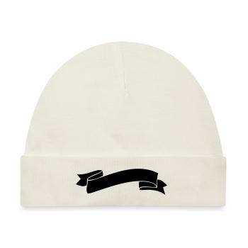 banderole symbol ribbon element - Baby Premium Organic Mütze - Naturweiß - Vorne