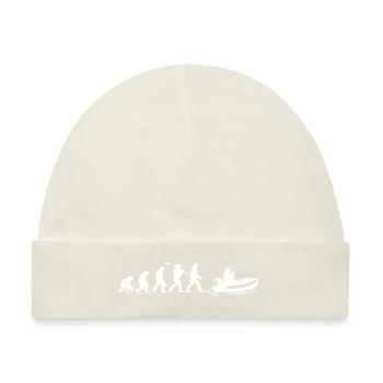 Evolution Fischerboot | Fischer Geschenk - Baby Premium Organic Mütze - Naturweiß - Vorne