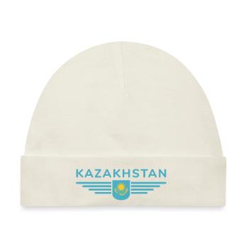 Kasachstan Design – Steppe und Tradition - Baby Premium Organic Mütze - Naturweiß - Vorne
