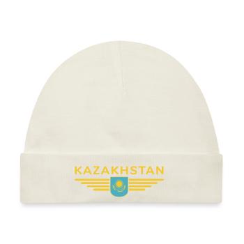 Kasachstan Design – Steppe und Tradition - Baby Premium Organic Mütze - Naturweiß - Vorne