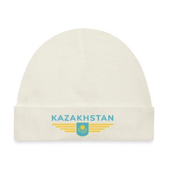 Kasachstan Design – Steppe und Tradition - Baby Premium Organic Mütze - Naturweiß - Vorne
