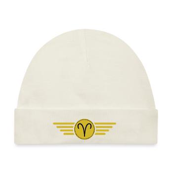 Sternzeichen Widder, exklusives T-Shirt Design - Baby Premium Organic Mütze - Naturweiß - Vorne