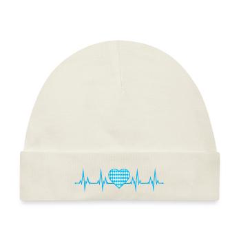 Bayern Herzschlag EKG - Baby Premium Organic Mütze - Naturweiß - Vorne