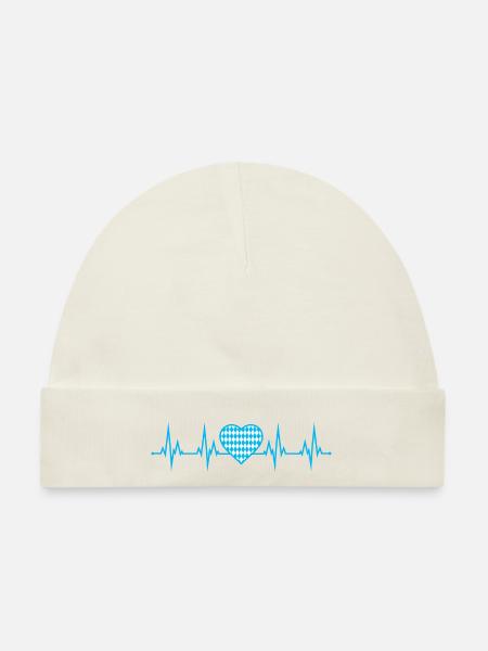 Bayern Herzschlag EKG - Baby Premium Organic Mütze - Naturweiß