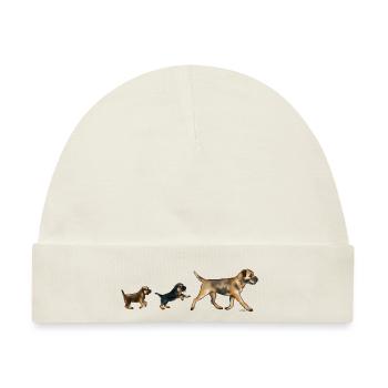 Border family (Martine) helle Textilien - Baby Premium Organic Mütze - Naturweiß - Vorne