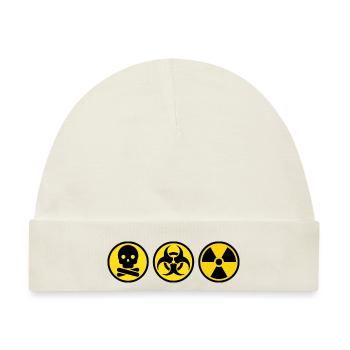 Strahlung, Biohazard und Toxic Symbol - Baby Premium Organic Mütze - Naturweiß - Vorne