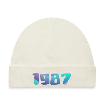 Geburtstagsgeschenk 1987 Jahrgang 1987 Retro 1987 - Baby Premium Organic Mütze - Naturweiß - Vorne