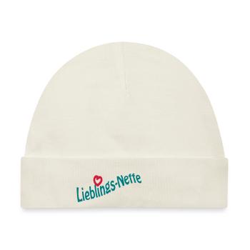 Lieblingsneffe - Baby Premium Organic Mütze - Naturweiß - Vorne